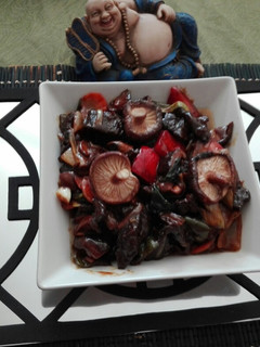 Una foto de Ternera con setas shiitake picante