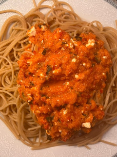 Φωτογραφία της συνταγής Spaghetti integrale with feta sauce ❤️🍝❤️ ζυμαρικά ολικής αλέσεως με σάλτσα φέτας 😋