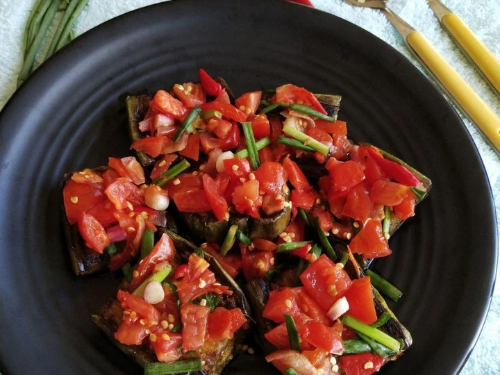 Cara Mudah Menyiapkan Resep Terong  panggang sambal tomat yang  Bikin Ketagihan Anti Ribet, Mantap