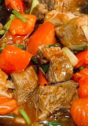 รูปของ เนื้อตุ๋นผัดมะเขือเทศ燉牛肉炒蕃茄