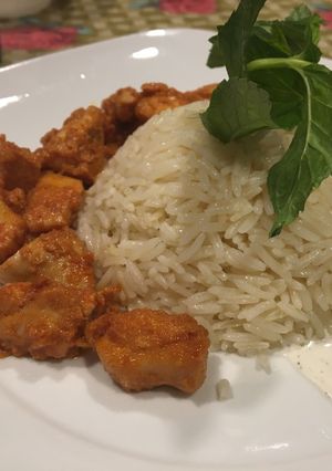 صورة لوصفة الطاووق مع الرز و الصوص الافغاني