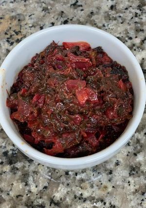 A picture of Laal Saag { Red Amarnath Leaves }.