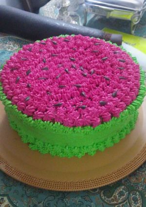 عکسی از دستور کیک هندوانه ای