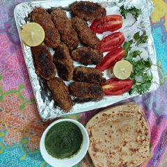 A picture of Mutton seekh kababs / smoking flavor/ mouth watering tasteful di.
