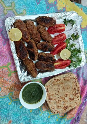 A picture of Mutton seekh kababs / smoking flavor/ mouth watering tasteful di.
