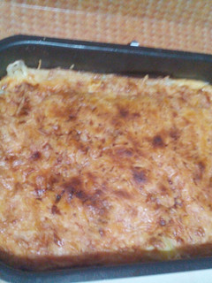 Una foto de Pastel de berenjenas y calabacín light (con pavo, queso y huevos