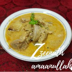 A picture of Hyderabadi Mutton Mahi Khaliya with Coconut Milk.