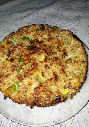 Una foto de Tortilla de zapallitos y soja texturizada