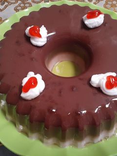 Foto resep Puding coklat lapis susu