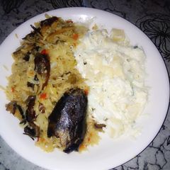 A picture of Jellop rice &patoto sadad.
