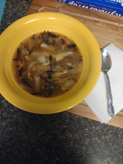 A picture of Onion Noodle Soup GF.