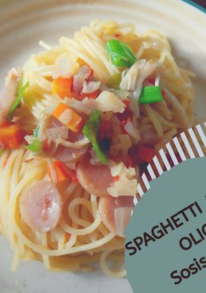 Foto resep Spaghetti aglio olio sosis enoki