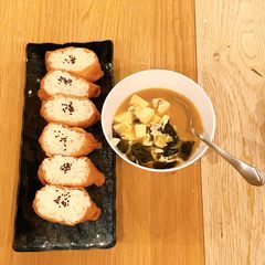 A picture of Seaweed, Egg & Tofu Miso soup.