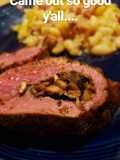 Mushroom, Garlic, and Onion Stuffed Venison Backstrap