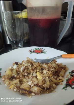 Una foto de Mandi'o yururu con avena y queso pyo!