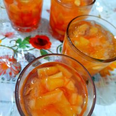 A picture of Muskmelon bites with roohafza.
