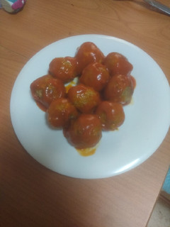 Una foto de Albóndigas mixtas con manzana