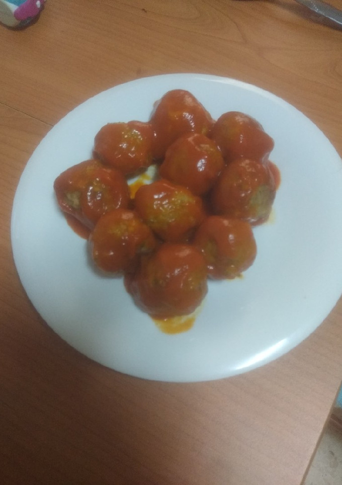 Una foto de Albóndigas mixtas con manzana