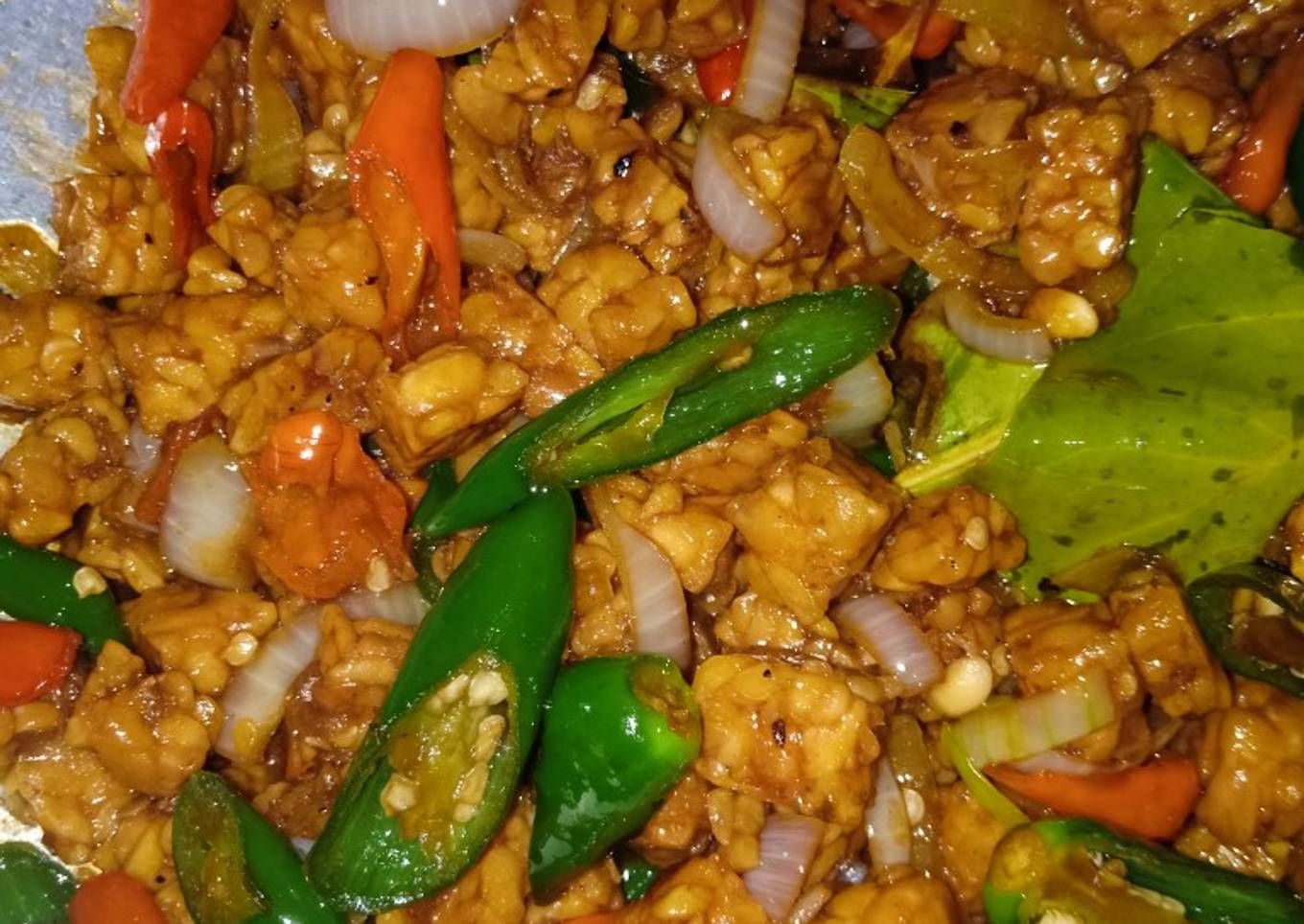 Tempe dadu saus tiram