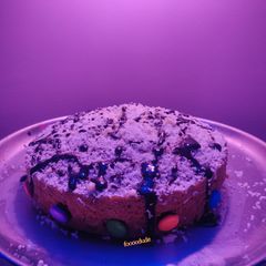 A picture of Eggless Biscuit Cake without using microwave.