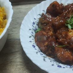 A picture of Veg Cauliflower (Gobhi) Manchurian Gravy.