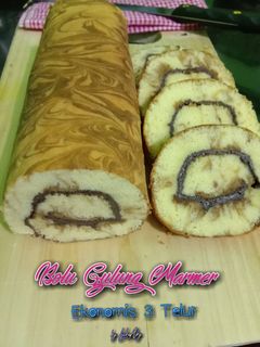 Foto resep Bolu Gulung Marmer Ekonomis 3 Telor