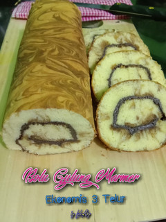 Foto resep Bolu Gulung Marmer Ekonomis 3 Telor