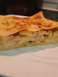 Una foto de Lasaña de zapallo italiano y chorizo