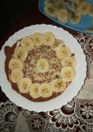 صورة لوصفة تحلية بالشوكولاته 🍫🍫 والموز 🍌🍌