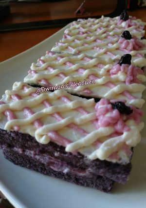 Foto resep Purple sweet potato cake no bake || ubi ungu cake
