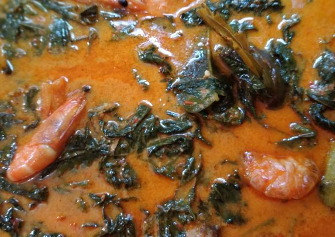 Resep Gulai udang daun singkong Anti Gagal