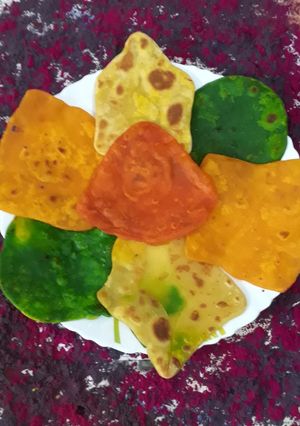 নানান রঙের নানান আকৃতির পরোটা(nana rong o aakrtir porota recipe in Bengali) রেসিপির প্রধান ছবি