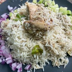 A picture of Malai tikka biryani(no tomatoes).