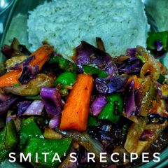A picture of Red cabbage stir fry.