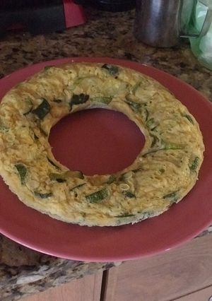 Una foto de Tortilla de zapallitos y zuchini en microondas