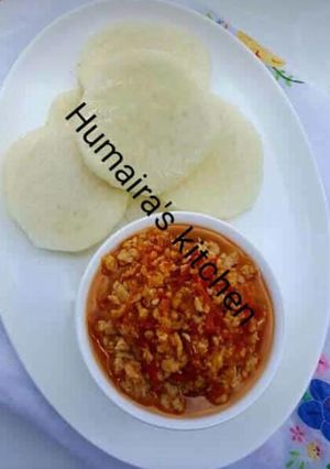 A picture of Yam with egg sauce.