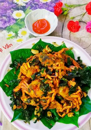 Hình của món Rạm chiên lá lốt.