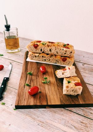 A picture of Two-Tomato Focaccia 🍅.