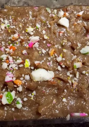 A picture of Mud Apple(chiku) Halwa.