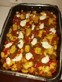 Una foto de Pastel de patatas con langostinos