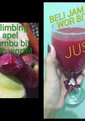 Foto resep Beli jam a wor bit jus(belimbing jambu apel wortel bit)