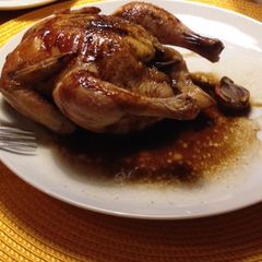 A picture of Ginger-Soy Lacquered Cornish Hen.