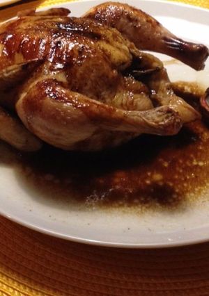 A picture of Ginger-Soy Lacquered Cornish Hen.