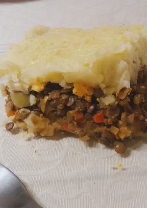 Una foto de Pastel de papa y lentejas