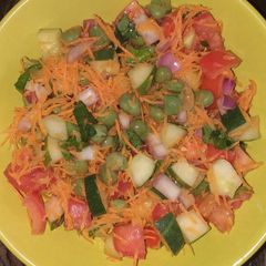 A picture of Farrow giant peas salad.