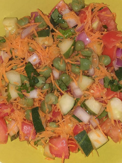A picture of Farrow giant peas salad.