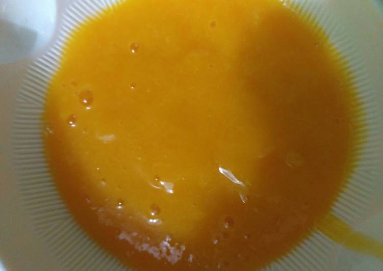 Resep Pure mangga jeruk manis MPASI 6m+ yang Bikin Ngiler