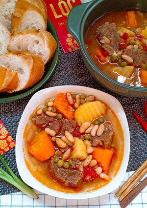 Hình của món Bò nấu đậu.
