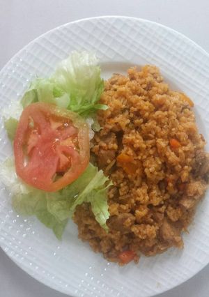 Una foto de Arroz de cerdo o puerco liso