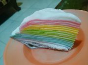Gambar mille crepes cake rainbow